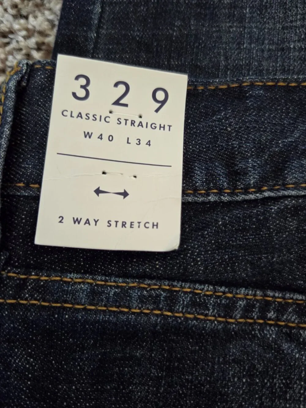 NWT MEN'S LUCKY BRAND JEANS 329 Size 40 x 34 Classic Straight 2-Way Stretch